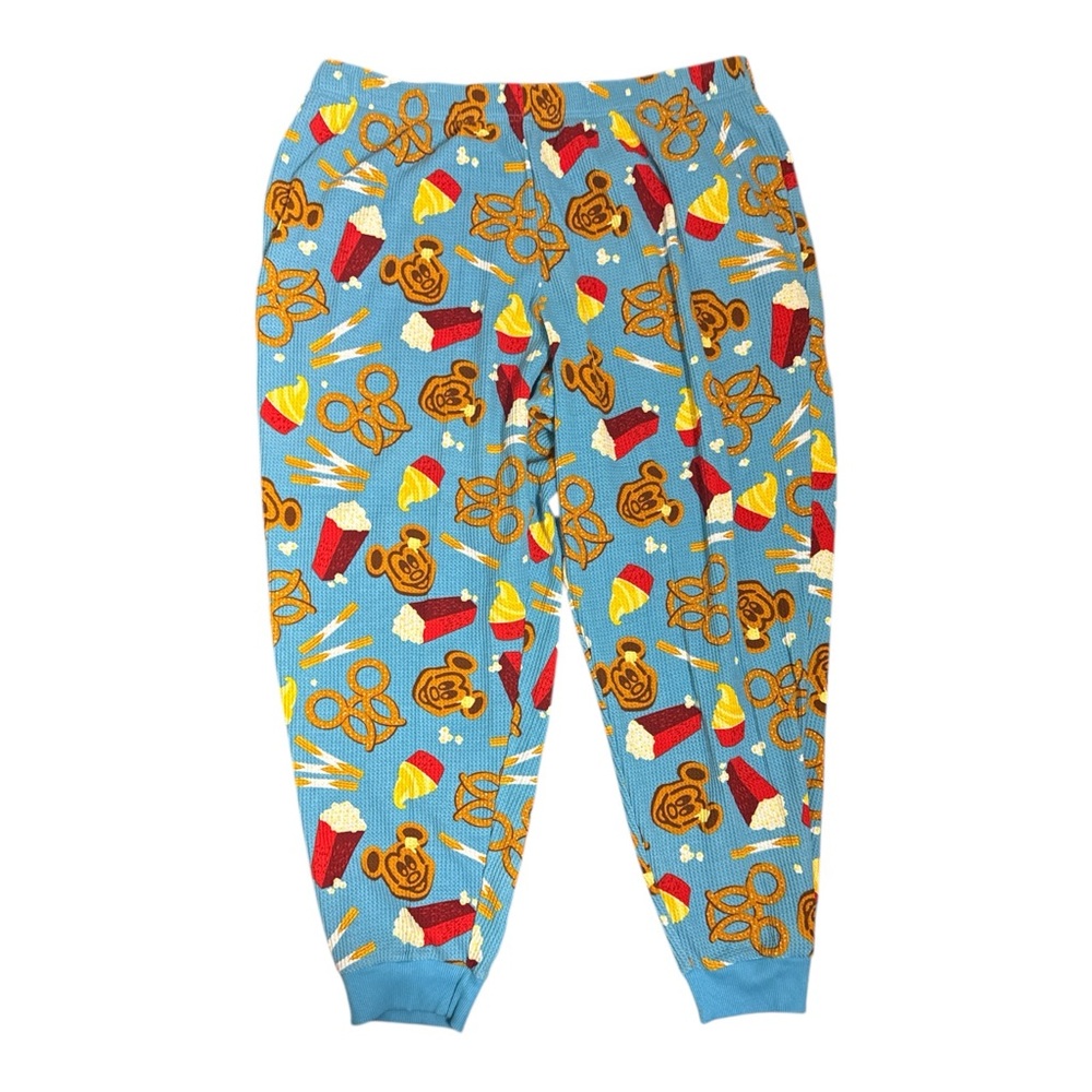 NWOT Disney Parks 1X Thermal Pajama Sleep Pants Mickey Waffles DOLE Whitp Churro - Picture 2 of 8